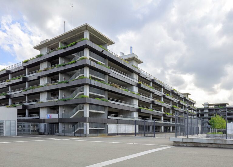 exterior of multi-level public car parking