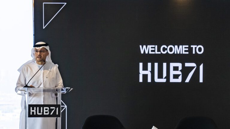 H.E. Mohammed Ali Al Shorafa, Chairman of Hub71, shares his welcome remarks