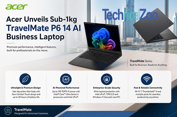 Acer unveils TravelMate P6 business laptop
